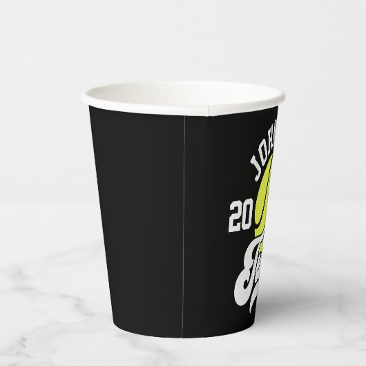 Personalisiert NAME Tennis Racket Ball Court Pappbecher (Rechts)