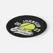 Personalisiert NAME Tennis Racket Ball Court Pappteller (Schrägansicht)