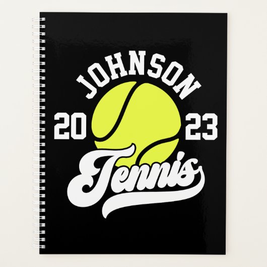 Personalisiert NAME Tennis Racket Ball Court Planer (Vorderseite)