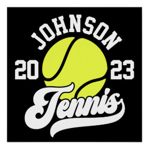 Personalisiert NAME Tennis Racket Ball Court Poster