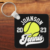 Personalisiert NAME Tennis Racket Ball Court Schlüsselanhänger (Vorderseite)