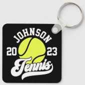 Personalisiert NAME Tennis Racket Ball Court Schlüsselanhänger (Rückseite)