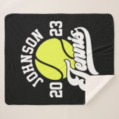 Personalisiert NAME Tennis Racket Ball Court Sherpadecke (Vorderseite (Horizontal))