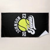 Personalisiert NAME Tennis Racket Ball Court Strandtuch (Vorderseite)