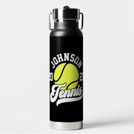 Personalisiert NAME Tennis Racket Ball Court Trinkflasche (Vorderseite)