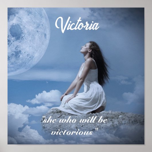 Personalisiert Name Text Moon Girl Fantasy Poster (Vorne)