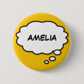 Personalisiert Name Think Bubble Fun Comic Book Button (Vorderseite)
