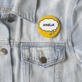 Personalisiert Name Think Bubble Fun Comic Book Button (Beispiel)