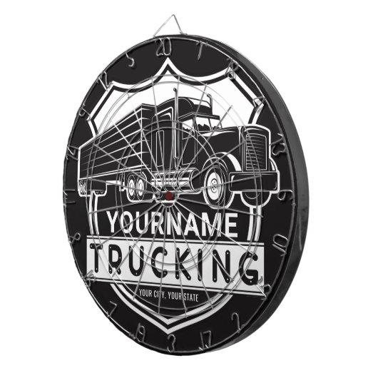 Personalisiert NAME Trucking Big Rig Semi Trucker Dartscheibe (Vorderseite rechts)