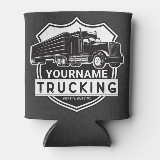 Personalisiert NAME Trucking Big Rig Semi Trucker Dosenkühler (Vorderseite)