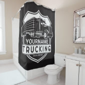 Personalisiert NAME Trucking Big Rig Semi Trucker Duschvorhang (Beispiel)