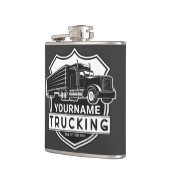 Personalisiert NAME Trucking Big Rig Semi Trucker Flachmann (Links)