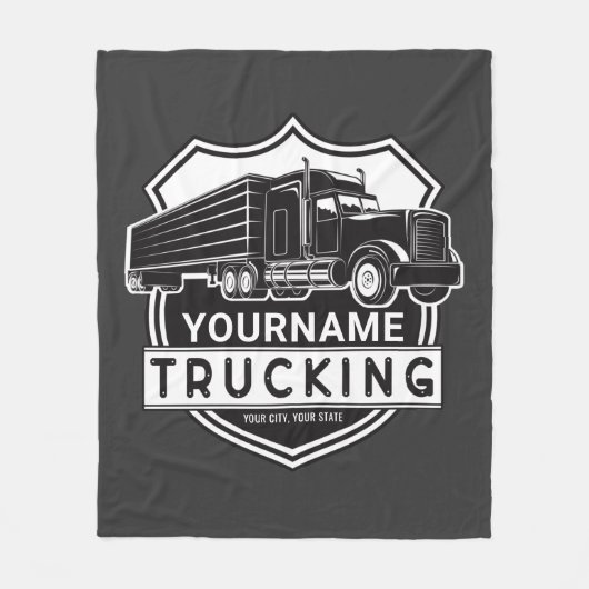 Personalisiert NAME Trucking Big Rig Semi Trucker Fleecedecke (Vorderseite)