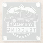 Personalisiert NAME Trucking Big Rig Semi Trucker Glasuntersetzer (Rückseite)