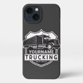 Personalisiert NAME Trucking Big Rig Semi Trucker iPhone Hülle (Rückseite)