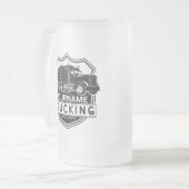 Personalisiert NAME Trucking Big Rig Semi Trucker Mattglas Bierglas (Vorderseite Links)