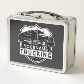 Personalisiert NAME Trucking Big Rig Semi Trucker Metall Brotdose (Vorderseite)