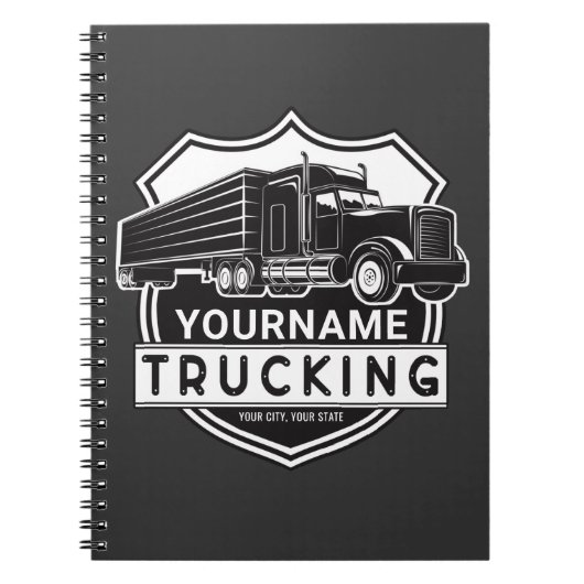 Personalisiert NAME Trucking Big Rig Semi Trucker Notizblock (Vorderseite)