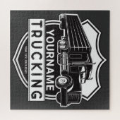 Personalisiert NAME Trucking Big Rig Semi Trucker Puzzle (Horizontal)