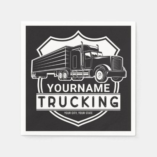 Personalisiert NAME Trucking Big Rig Semi Trucker Serviette (Vorderseite)