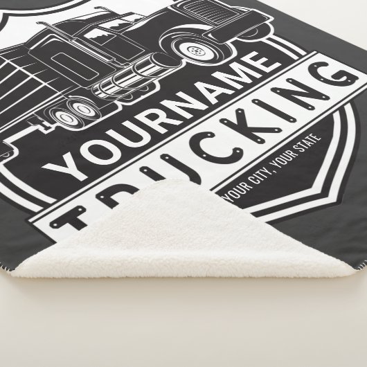 Personalisiert NAME Trucking Big Rig Semi Trucker Sherpadecke (3/4)