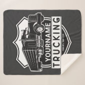 Personalisiert NAME Trucking Big Rig Semi Trucker Sherpadecke (Vorderseite (Horizontal))