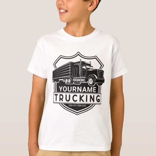 Personalisiert NAME Trucking Big Rig Semi Trucker T-Shirt (Vorderseite)