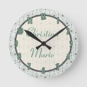 Personalisiert Name Uhr Blumenmuster