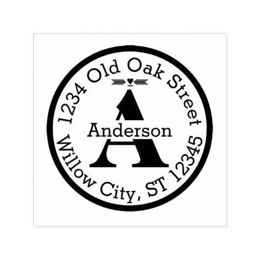 Personalisiert Name und Anschrift Monogramm Permastempel (Design)