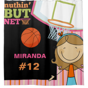 Personalisiert Name und Anzahl Mädchen Basketball Duschvorhang