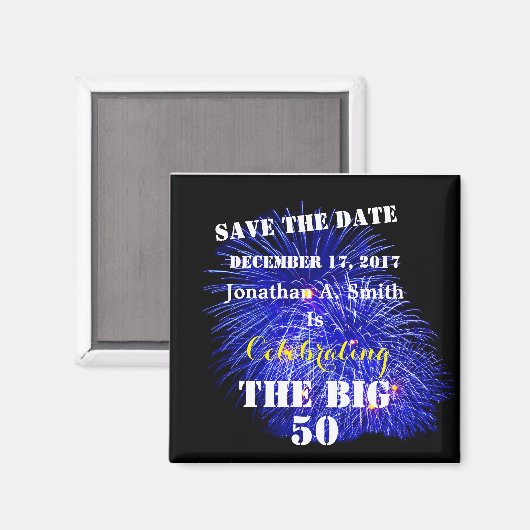 Personalisiert Name und Datum - Magnet (Vorderseite/Rückseite)