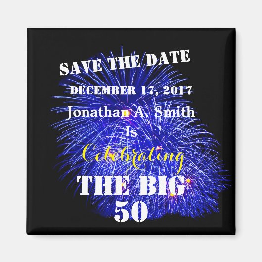 Personalisiert Name und Datum - Magnet (Vorne)