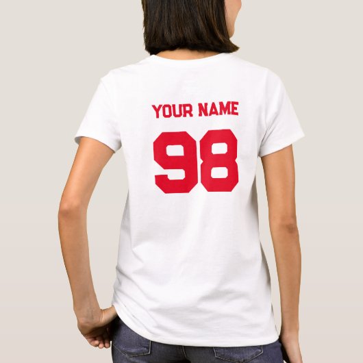 Personalisiert Name und Name Ihres Fußballteams T-Shirt (Rückseite)