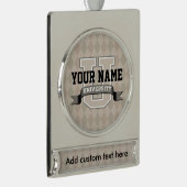 Personalisiert Name University Cool Funny Uni Banner-Ornament Silber (Rechts)