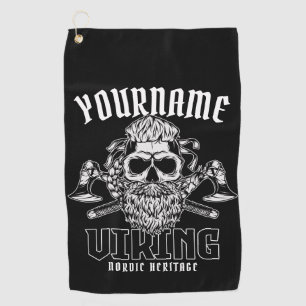 Personalisiert NAME Viking Nordic Warrior Heritage Golfhandtuch