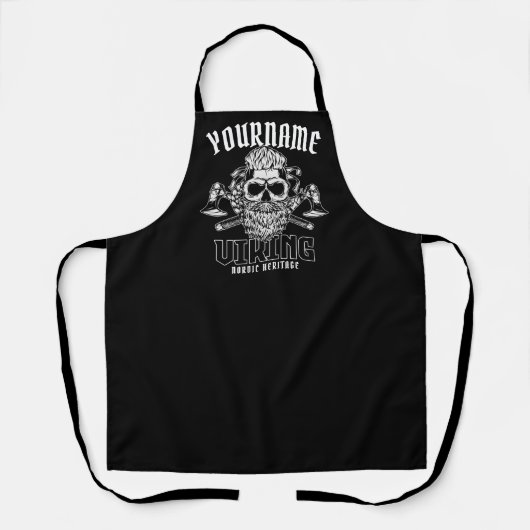 Personalisiert NAME Viking Nordic Warrior Heritage Schürze (Vorderseite)