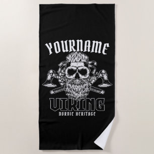 Personalisiert NAME Viking Nordic Warrior Heritage Strandtuch