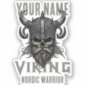 Personalisiert NAME Viking Warrior Heritage Aufkleber (Vorderseite)