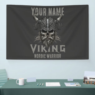 Personalisiert NAME Viking Warrior Heritage Banner