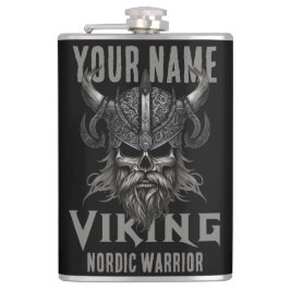 Personalisiert NAME Viking Warrior Heritage Flachmann
