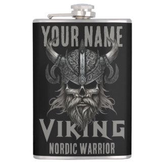 Personalisiert NAME Viking Warrior Heritage Flachmann