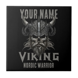 Personalisiert NAME Viking Warrior Heritage Fliese