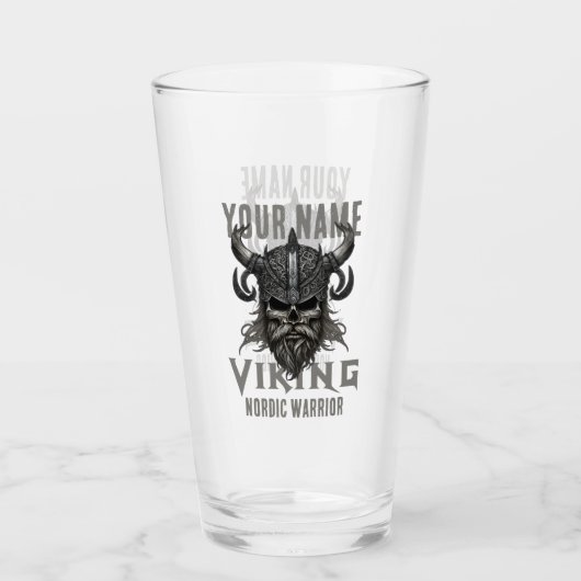 Personalisiert NAME Viking Warrior Heritage Glas (Vorderseite)