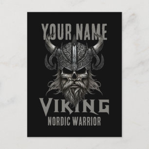 Personalisiert NAME Viking Warrior Heritage Postkarte