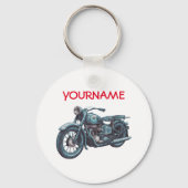 Personalisiert NAME Vintager Motorrad-Schlüsselanh Schlüsselanhänger (Vorderseite)