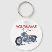 Personalisiert NAME Vintager Motorrad-Schlüsselanh Schlüsselanhänger (Vorderseite)