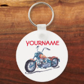Personalisiert NAME Vintager Motorrad-Schlüsselanh Schlüsselanhänger (Vorderseite)