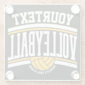 Personalisiert NAME Volleyball-Mannschaft Glasuntersetzer (Rückseite)