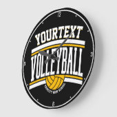 Personalisiert NAME Volleyball-Mannschaft Große Wanduhr (Winkel)