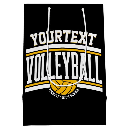 Personalisiert NAME Volleyball-Mannschaft Mittlere Geschenktüte (Rückseite)